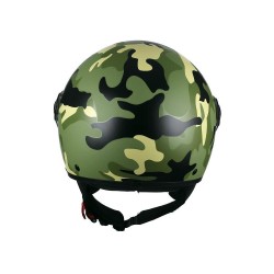 CASCO DEMI-JET ONE 801 CAMOUFLAGE VERDE OPACO BHR