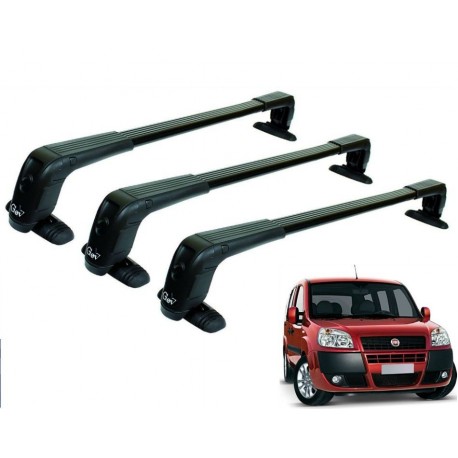 BARRE PORTATUTTO PORTAPACCHI PREMONTATE GEV COD. 4816 ACCIAIO NERE PER FIAT DOBLO' (...09)