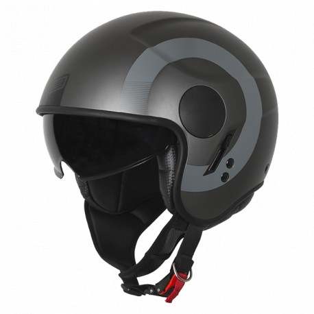 Casco Moto Demi-Jet Origine SIERRA ROUND Nero Opaco E Titanio