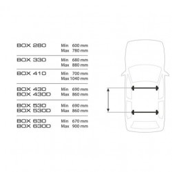 N60029 Box 630D, box tetto in ABS, 630 litri, doppia apertura - Nero lucido