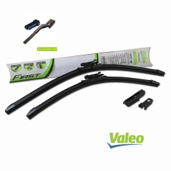 KIT COPPIA SPAZZOLE SPATOLE TERGICRISTALLO VALEO ANT. IN GOMMA PER TUTTE LE AUTO