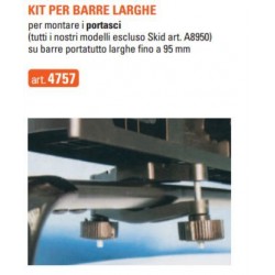 Kit per fissaggio portasci alle barre portatutto larghe fino a 95mm Gev cod.4757